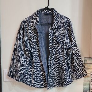 Westbound Blue Zebra Print Women's Jacket